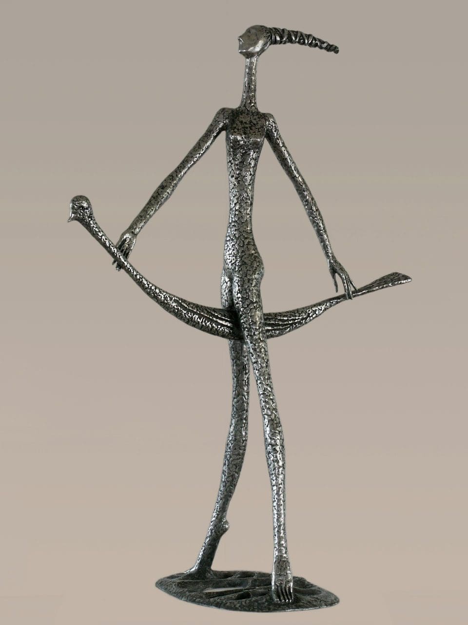 On a Bird (Abstract Girl Flying Bird statue)