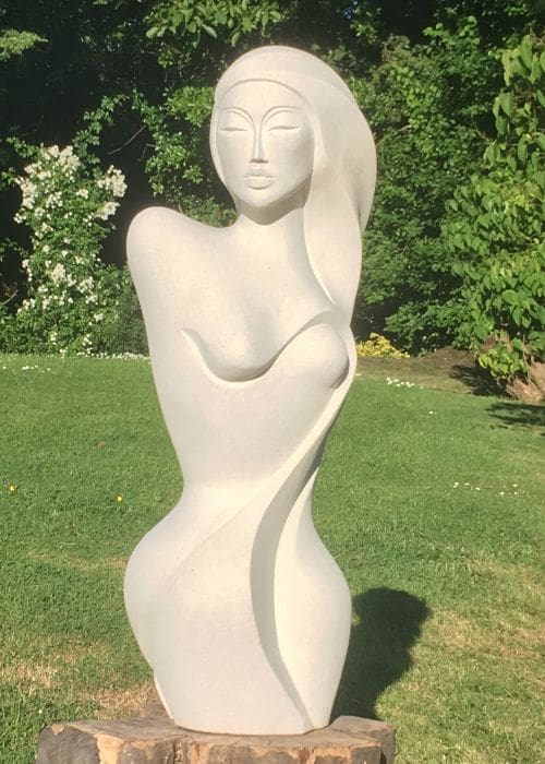 Savannah (Female Torso Carved stone Stylised Contemporary statue) - Image 5