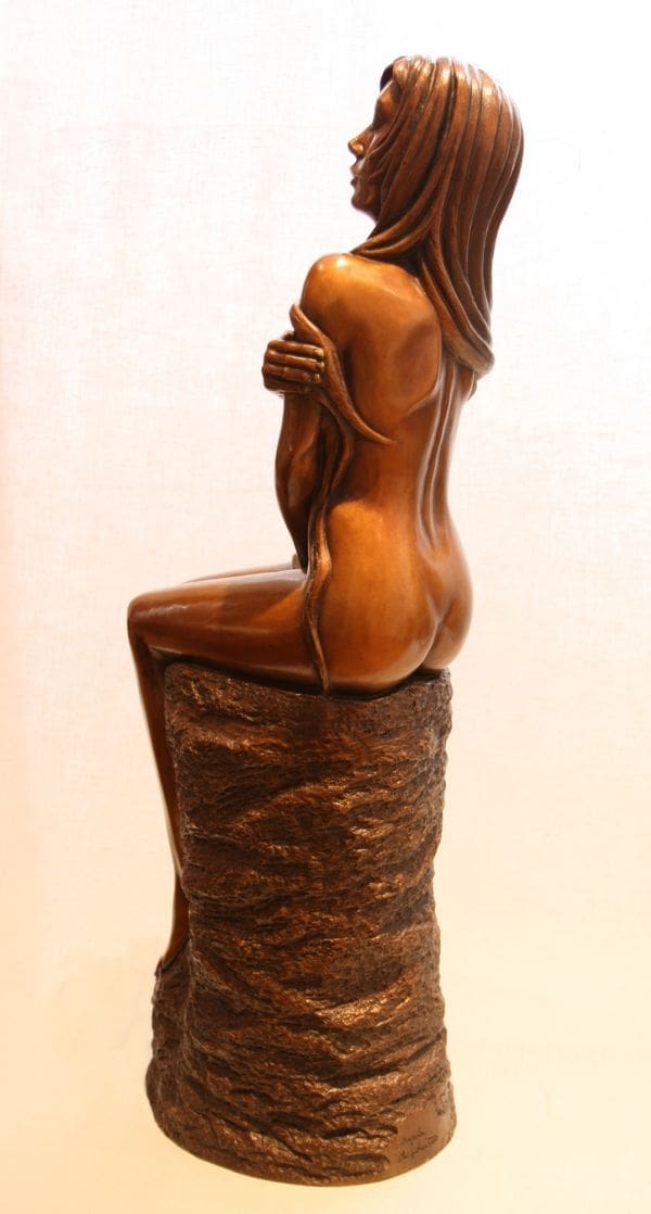 Serene Beauty (Seated Nude Girl Yard Sculpture) - Image 3
