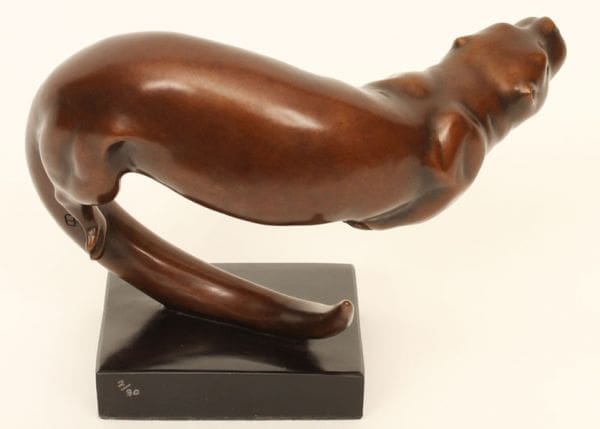 Swimming Otter (Bronze Otter sculptures statuettes) - Image 3