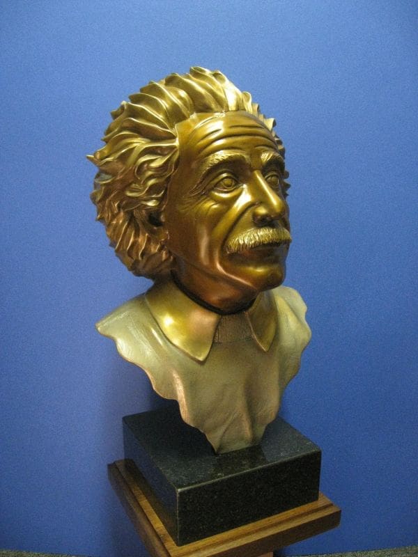 Albert Einstein. (Bronze Portrait Bust Head statue)