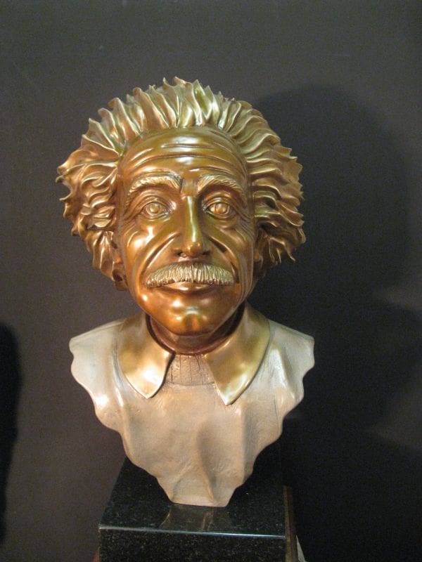 Albert Einstein. (Bronze Portrait Bust Head statue) - Image 2