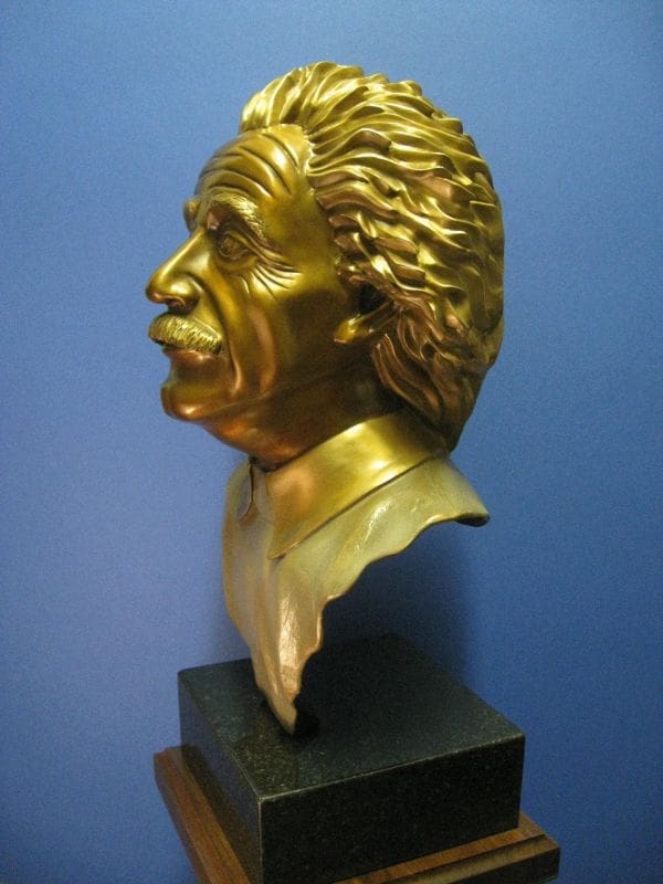 Albert Einstein. (Bronze Portrait Bust Head statue) - Image 4
