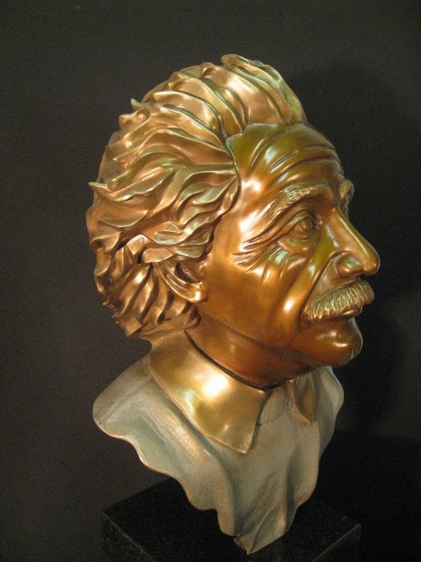 Albert Einstein. (Bronze Portrait Bust Head statue) - Image 5