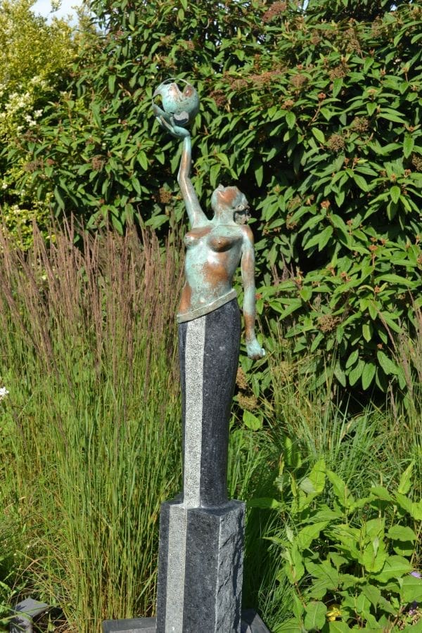 Mother Earth (Nude Girl Holding Planet Outdoor sculpture)