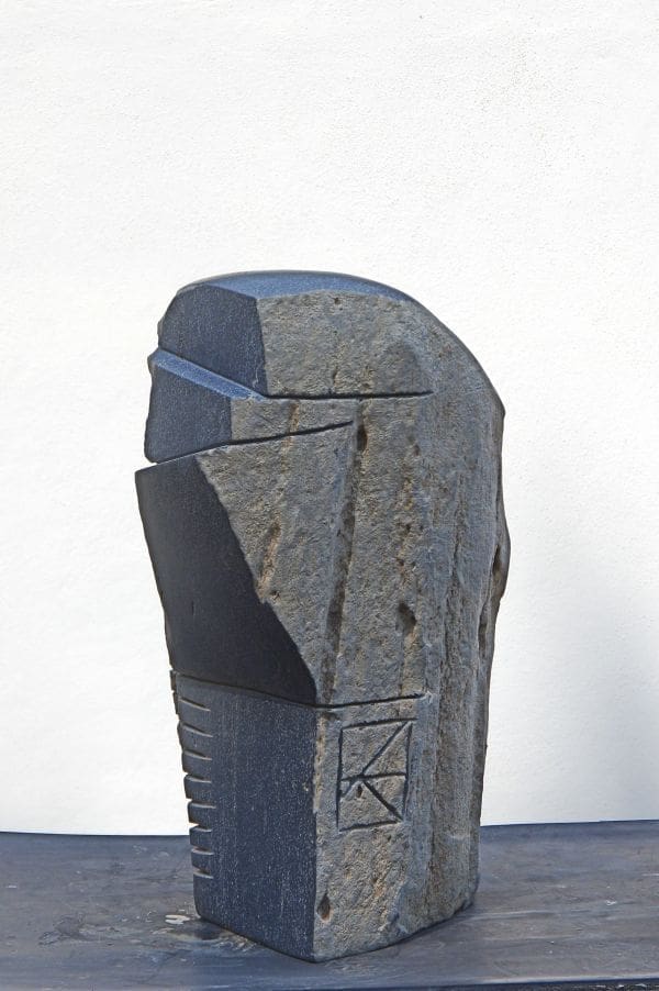 Stoic Stone (Rugged Found Object Enhanced sculptures)