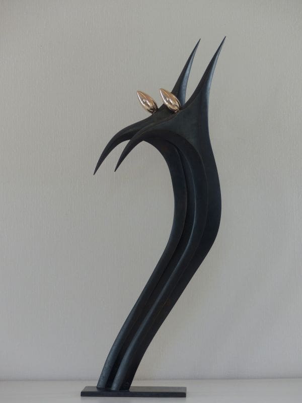 HARMONY (Foundry bronze Minimalist Man and Woman Love sculpture)
