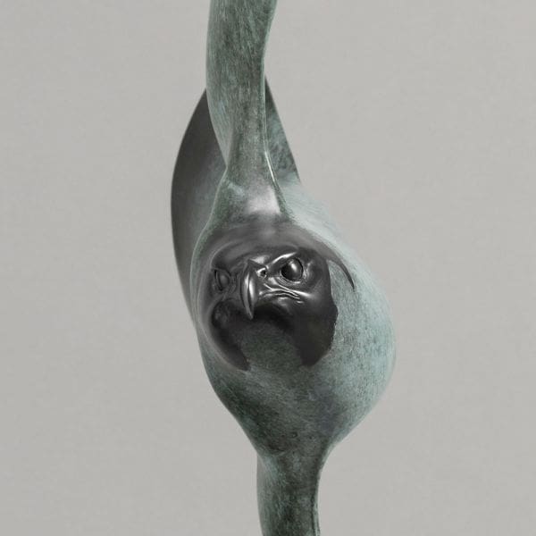 Peregrine Falcon (Bronze Flying Bird of Prey sculpture) - Image 3