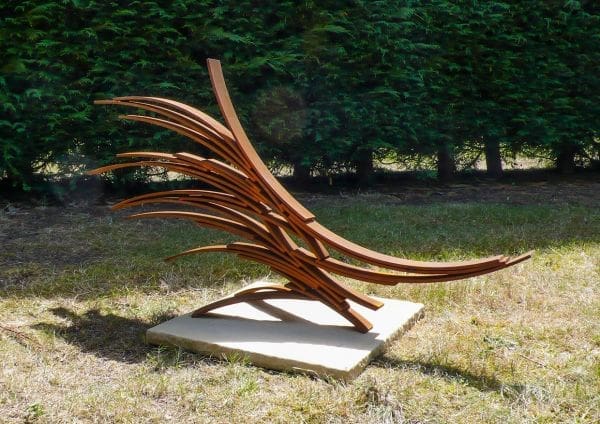 Basilisk XIII (Steel Bar Modern Abstract Garden sculpture)