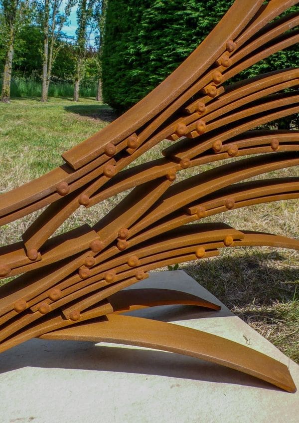 Basilisk XIII (Steel Bar Modern Abstract Garden sculpture) - Image 3