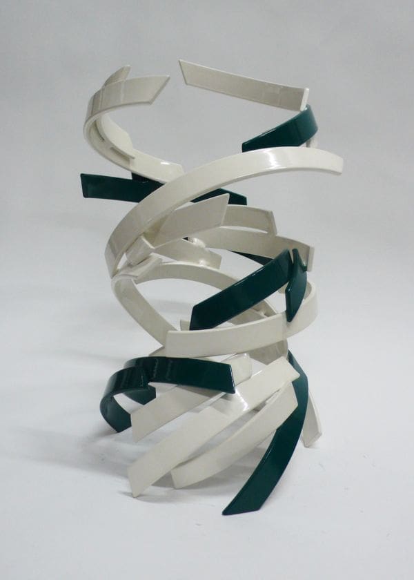 Djinn XII (White and Green Abstract Whirlwind sculpture) - Image 2