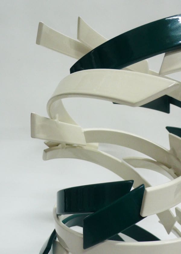 Djinn XII (White and Green Abstract Whirlwind sculpture) - Image 3
