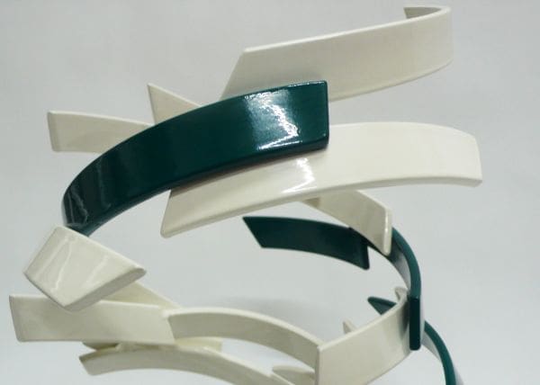 Djinn XII (White and Green Abstract Whirlwind sculpture) - Image 4