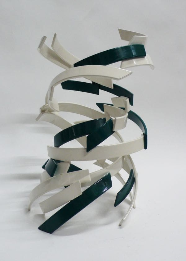 Djinn XII (White and Green Abstract Whirlwind sculpture) - Image 5
