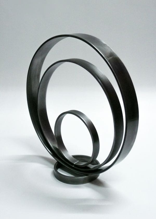 Loop XII (Contemporary steel rings sculpture)