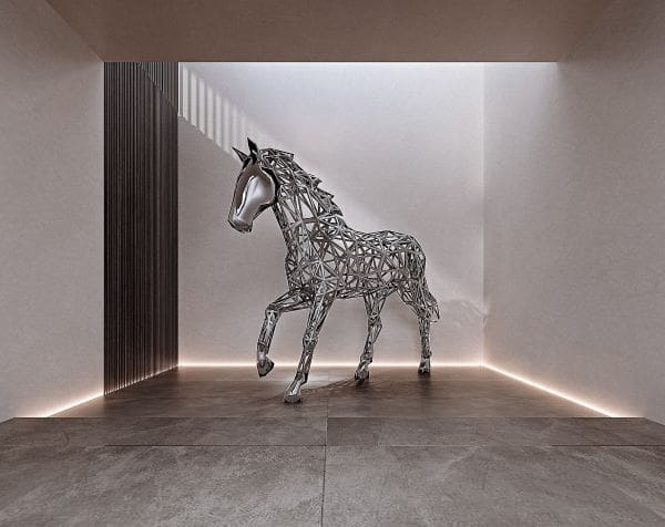 By the international Artist Sebastian NovakyHorse NO.1 (Life-Size stainless Steel sculpture)