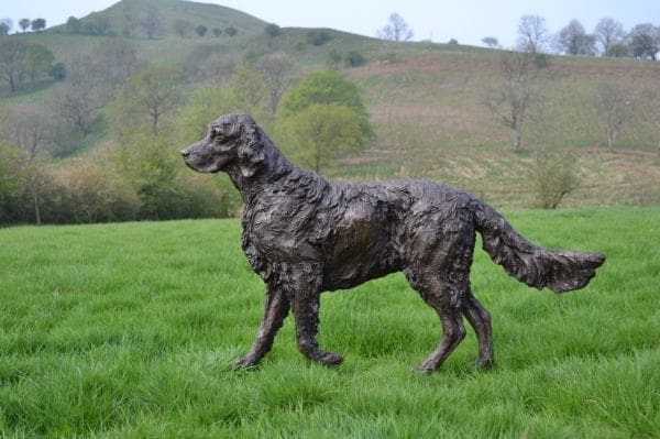 Walking English Setter (Bronze Resin Setter Dog Statue)