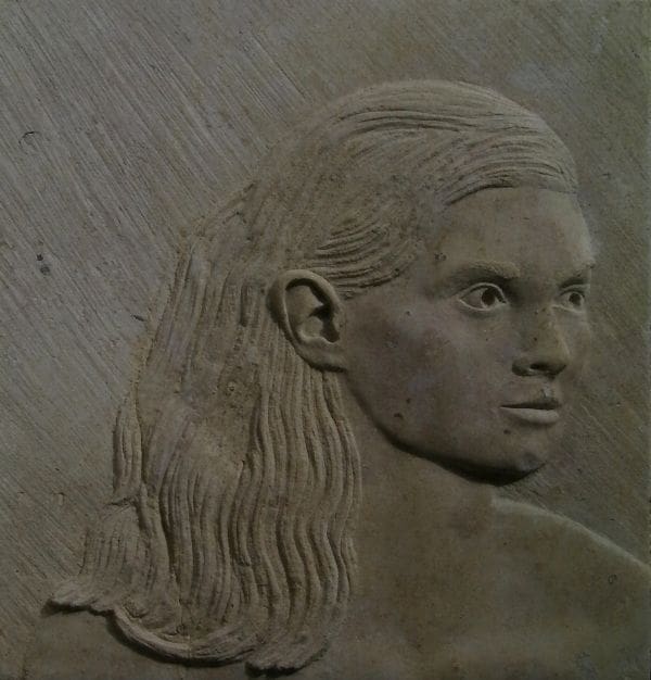 Amelia 2D (Bas Relief Carved Portrait sculpture) - Image 3