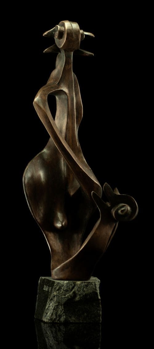 No1 (Abstract figurative Bronze Violin sculpture)