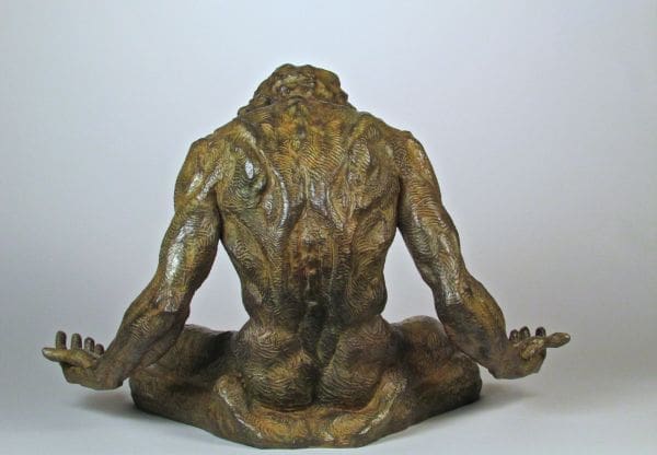 Surrender (Small Nude Kneeling Muscular Man statue) - Image 2