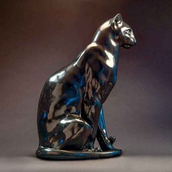 Black Panther patinated wildlife sculpture by Nick Bibby