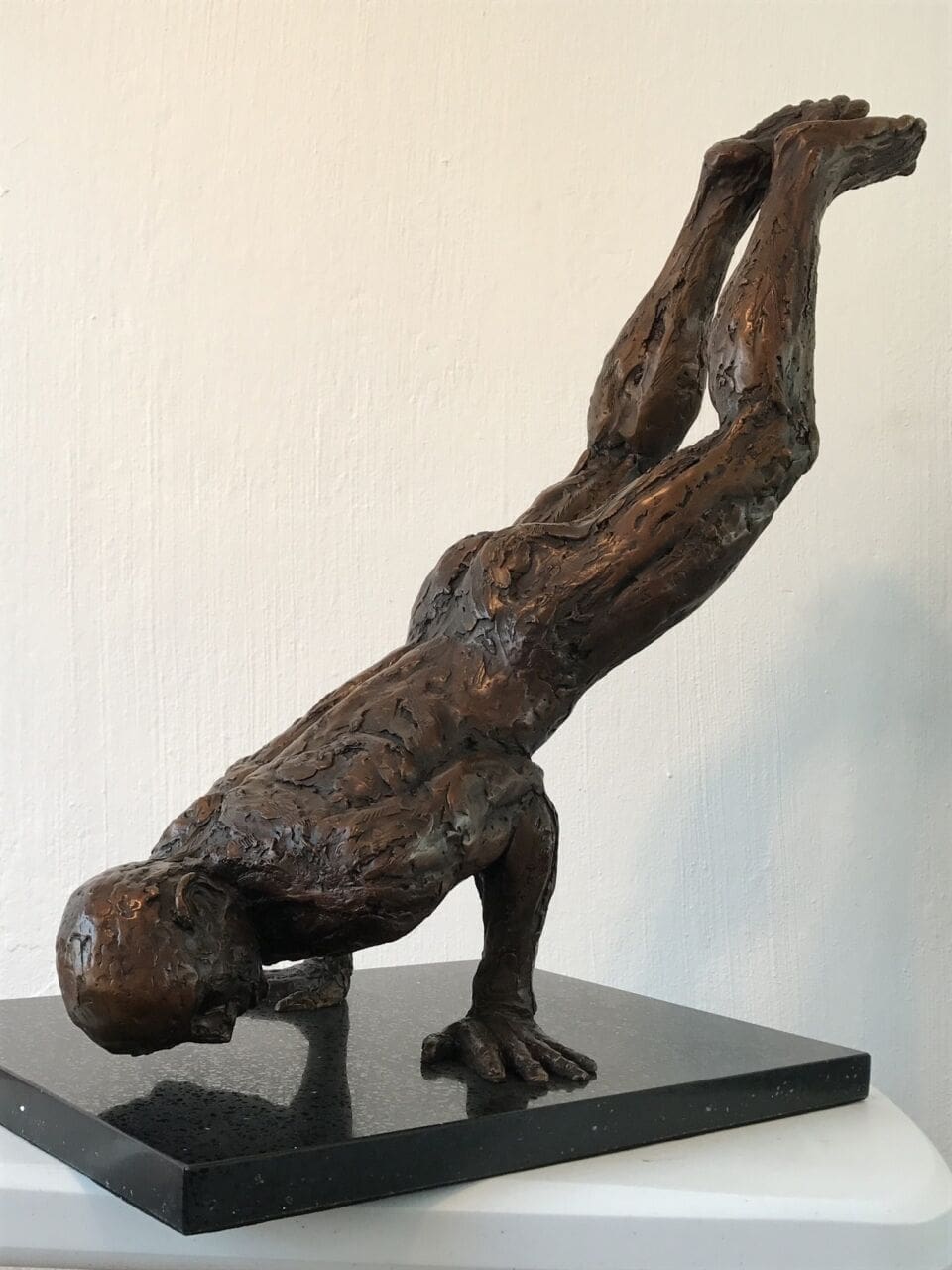 Bronze gymnast sculpture Equilibrium Today by Brandon Borgelt