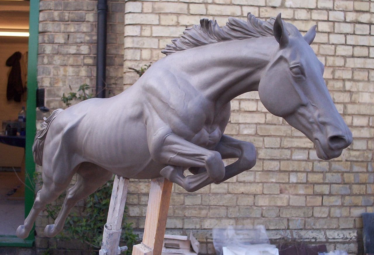 Grey Salute racehorse bronze sculpture by Charles Westgarth