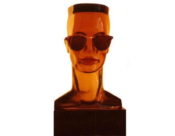 Acrylic bust sculpture “Grace Jones” by Guy Portelli, a vibrant portrait celebrating individuality and pop culture.
