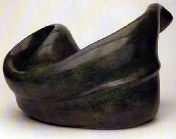 Bronze sculpture “Mermaid” by Marzia Colonna – abstract female sea form.