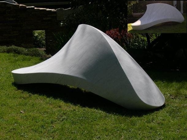 Large abstract Carrara marble sculpture Il Volo by Michael Binkley