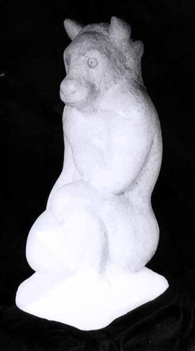 Roman stone carving of a minotaur by Michael Hipkins