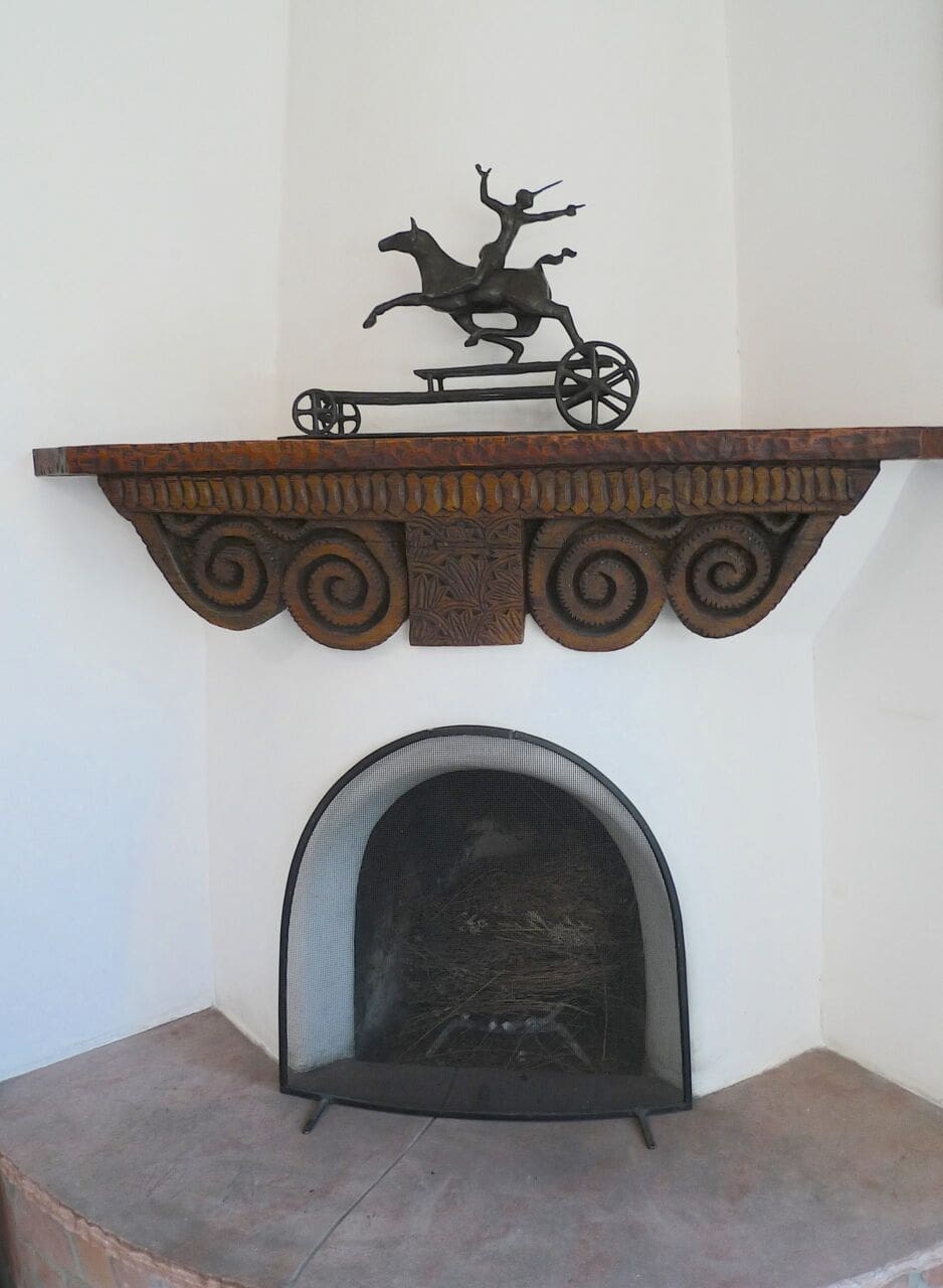 Bronze sculpture The Politician by Thomas Ostenberg showing figure on runaway horse