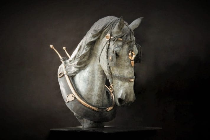 Bronze Brewer’s Horse sculpture by Gill Parker