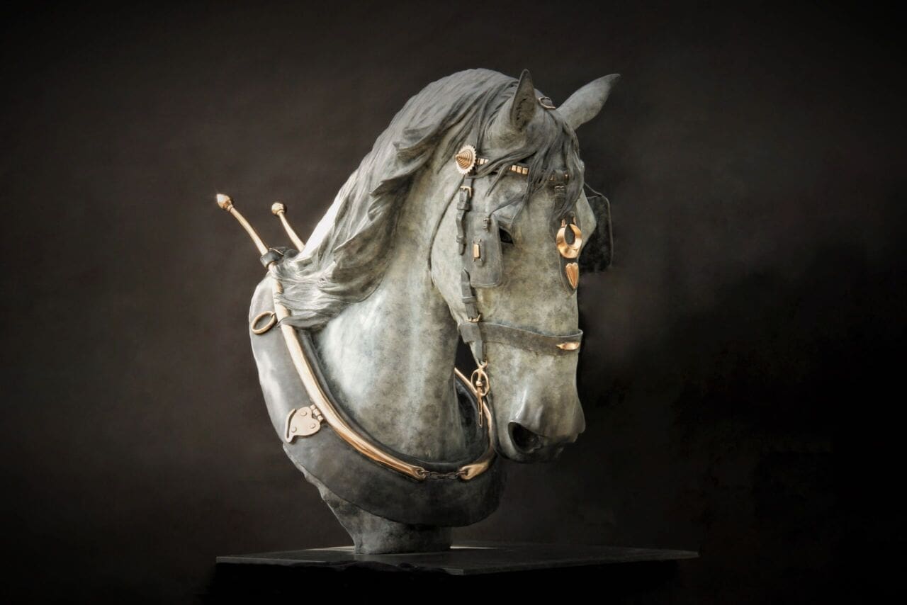 Bronze Brewer’s Horse sculpture by Gill Parker