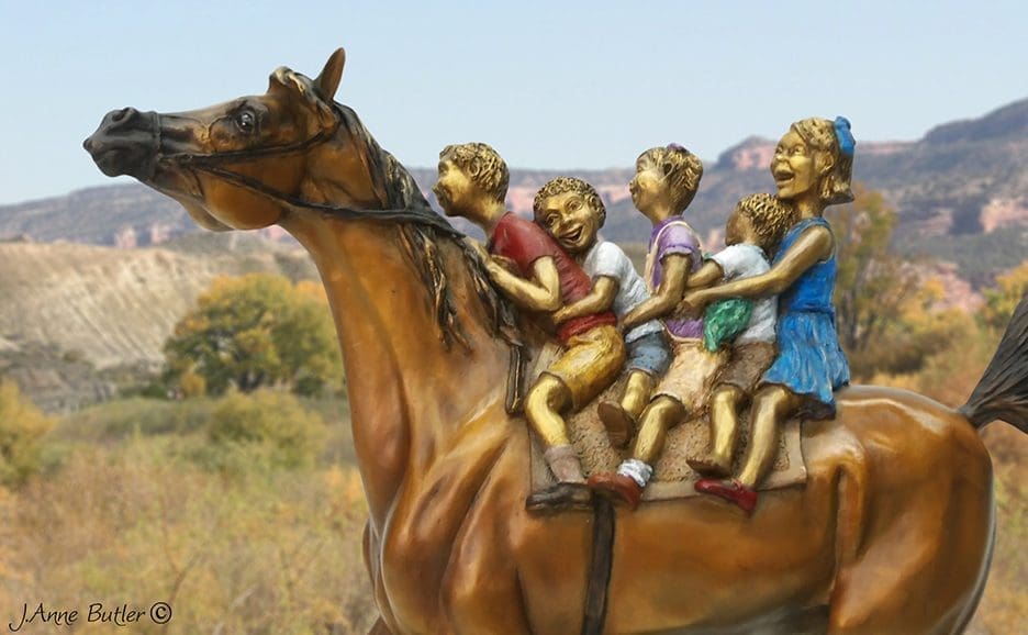 Bronze sculpture “All Abroad” by J. Anne Butler