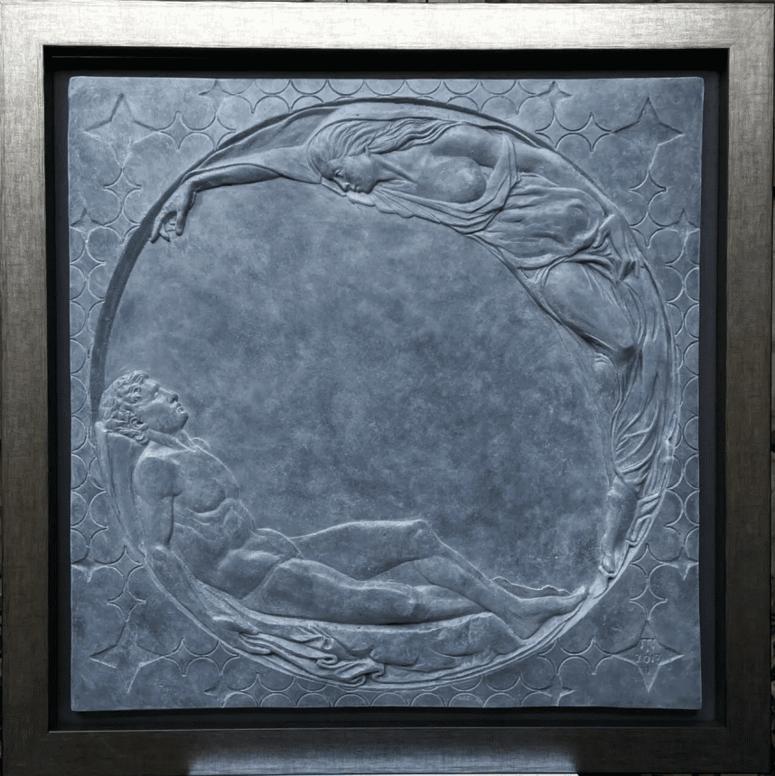 Selene and Endymion (Art Nouveau Style Wall Sculpture) - Image 3