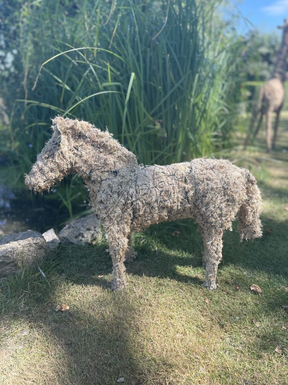 Chickenwire horse sculpture by William Ashley-Norman titled Sphagnum Horse.