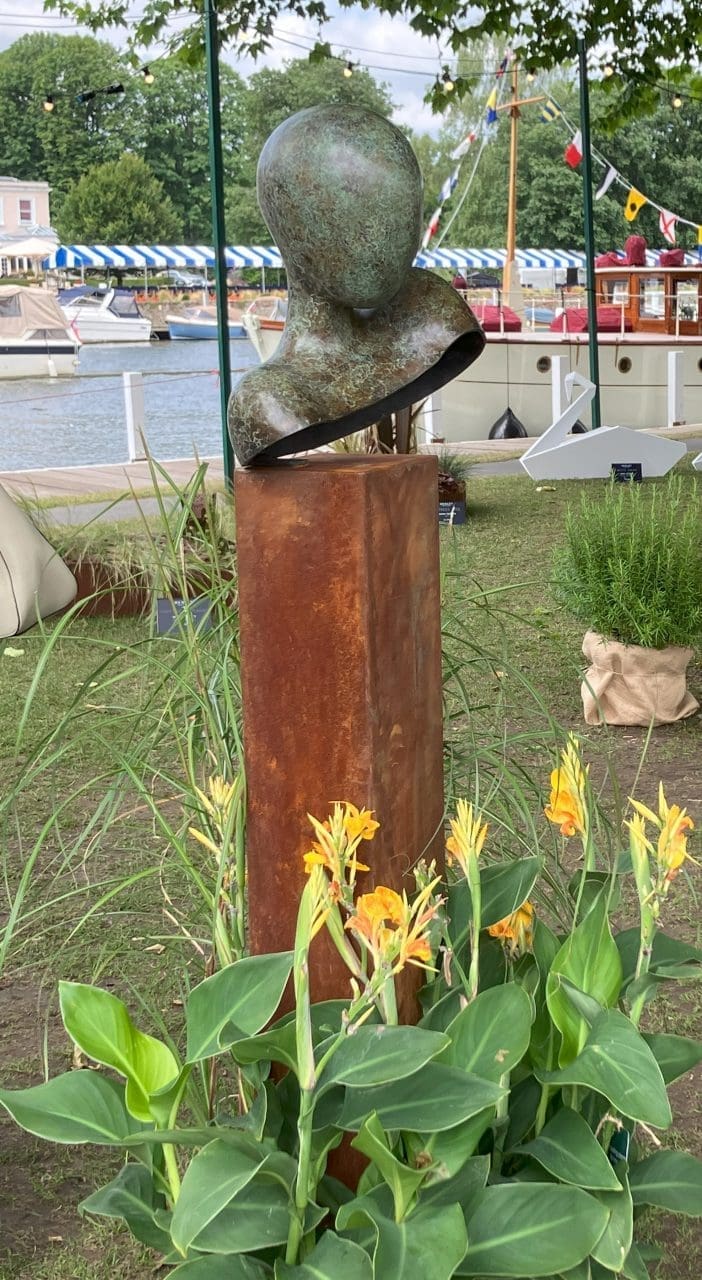 Tall bronze figurative sculpture The Wish by Nicola Godden