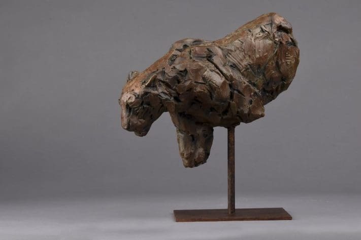 Small bronze tiger sculpture by David Mayer
