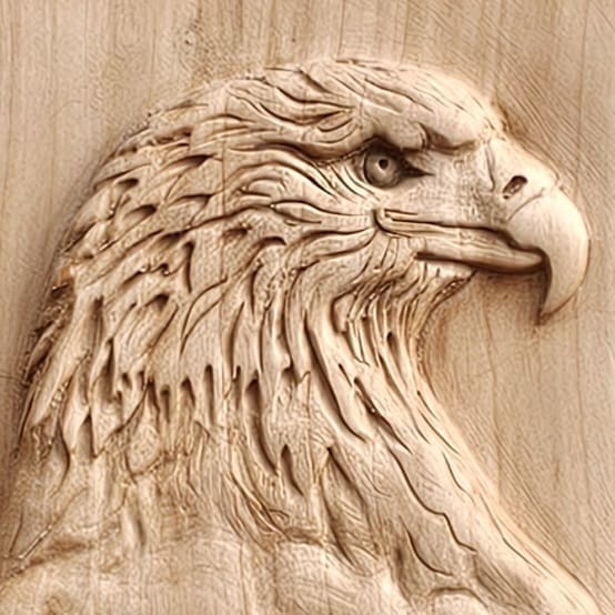 Sentinel wooden eagle sculpture by Simon Archer