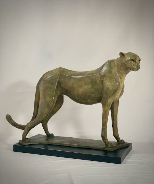 Elegant contemporary wildlife sculpture by Marie Ackers in acrylic resin, celebrating grace, movement and natural beauty.