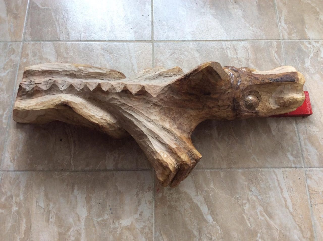 Abstract carved wood sculpture “Conflict I” by Tania Ivanova Tzanova