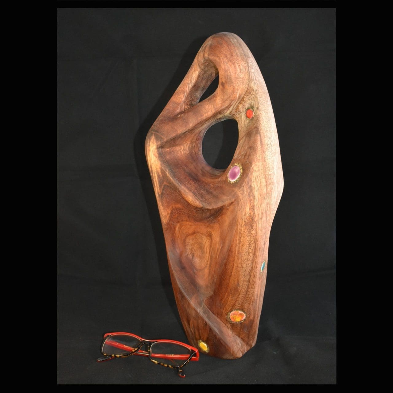 Fusion ceramic wood abstract sculpture by Cristina Rommel