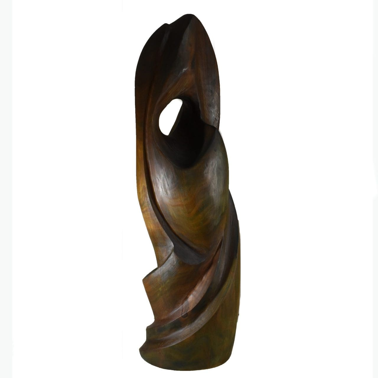 Wood figurative sculpture The Water Play by Cristina Rommel