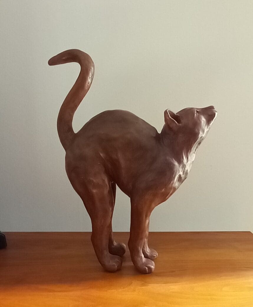 Cat Yoga  Arching Cat Sculpture
