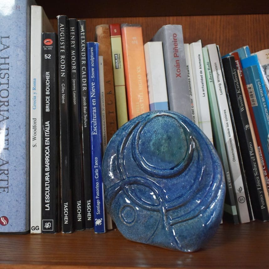 "Water" Series (Small RoundBlue Abstract Sculpture)