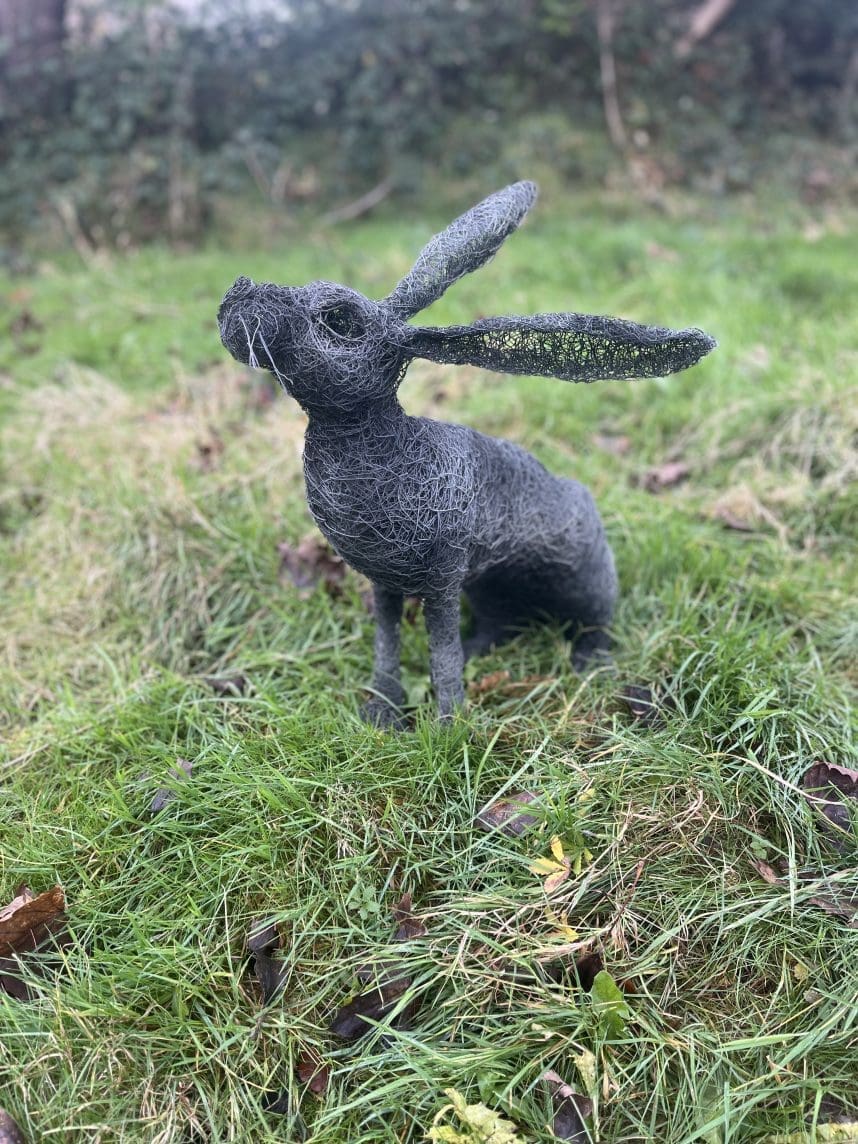 Hare Sitting chicken wire Garden Yard Sculpture
