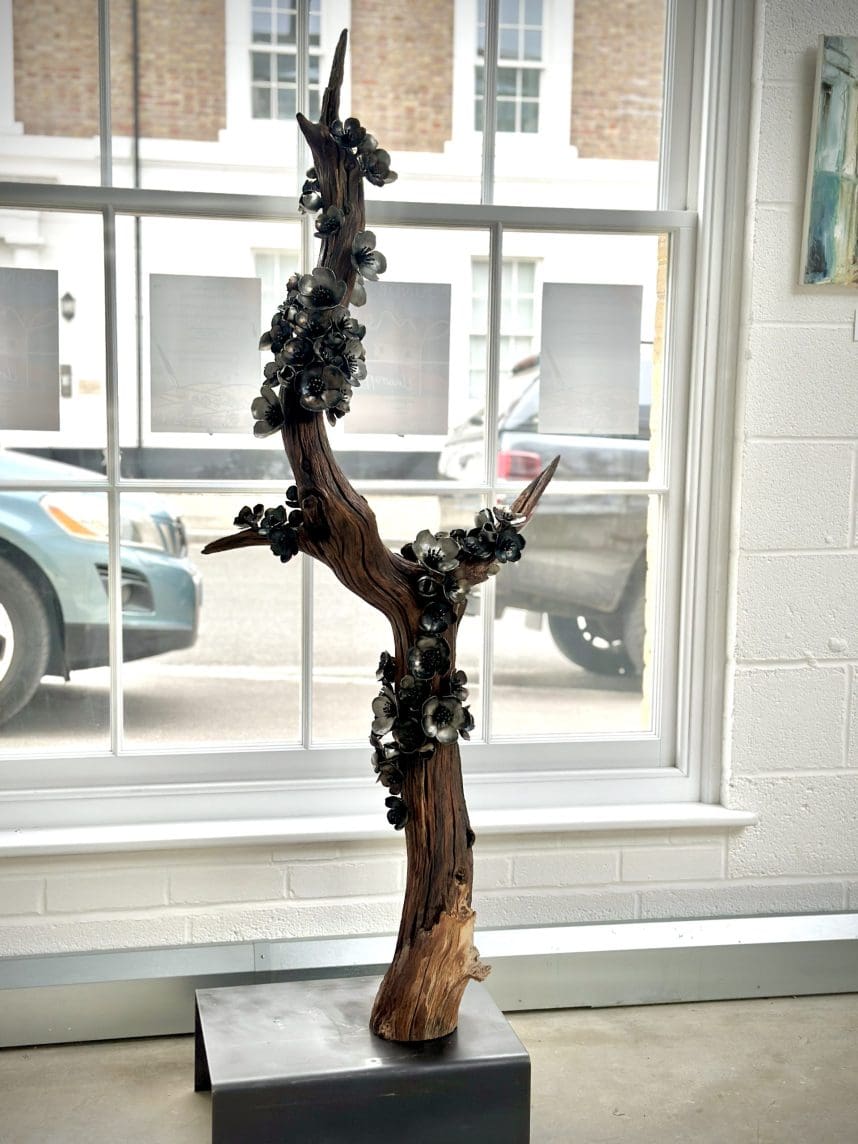 'Cherry Blossom',Contemporary Wood and Steel Sculpture