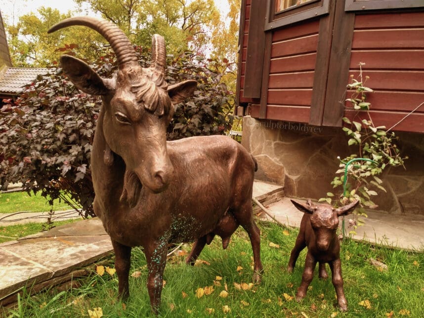 Garden-park sculpture "Goat-Nurse".