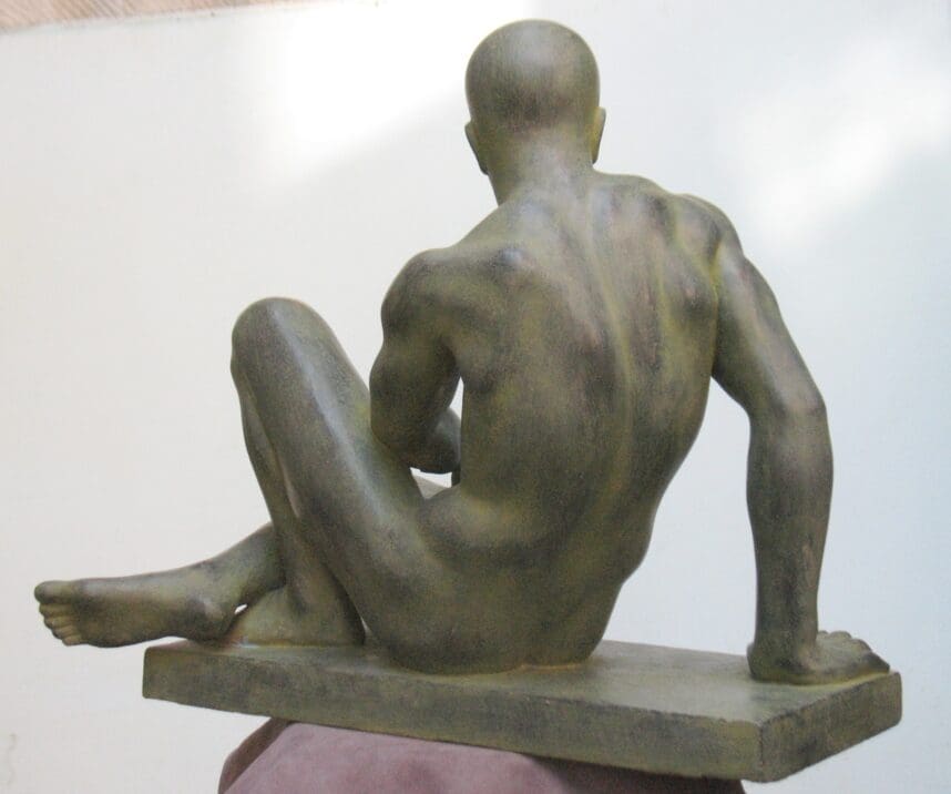 The Athlete, Bronze Nude Man Sculpture Life Size Garden, - Image 4